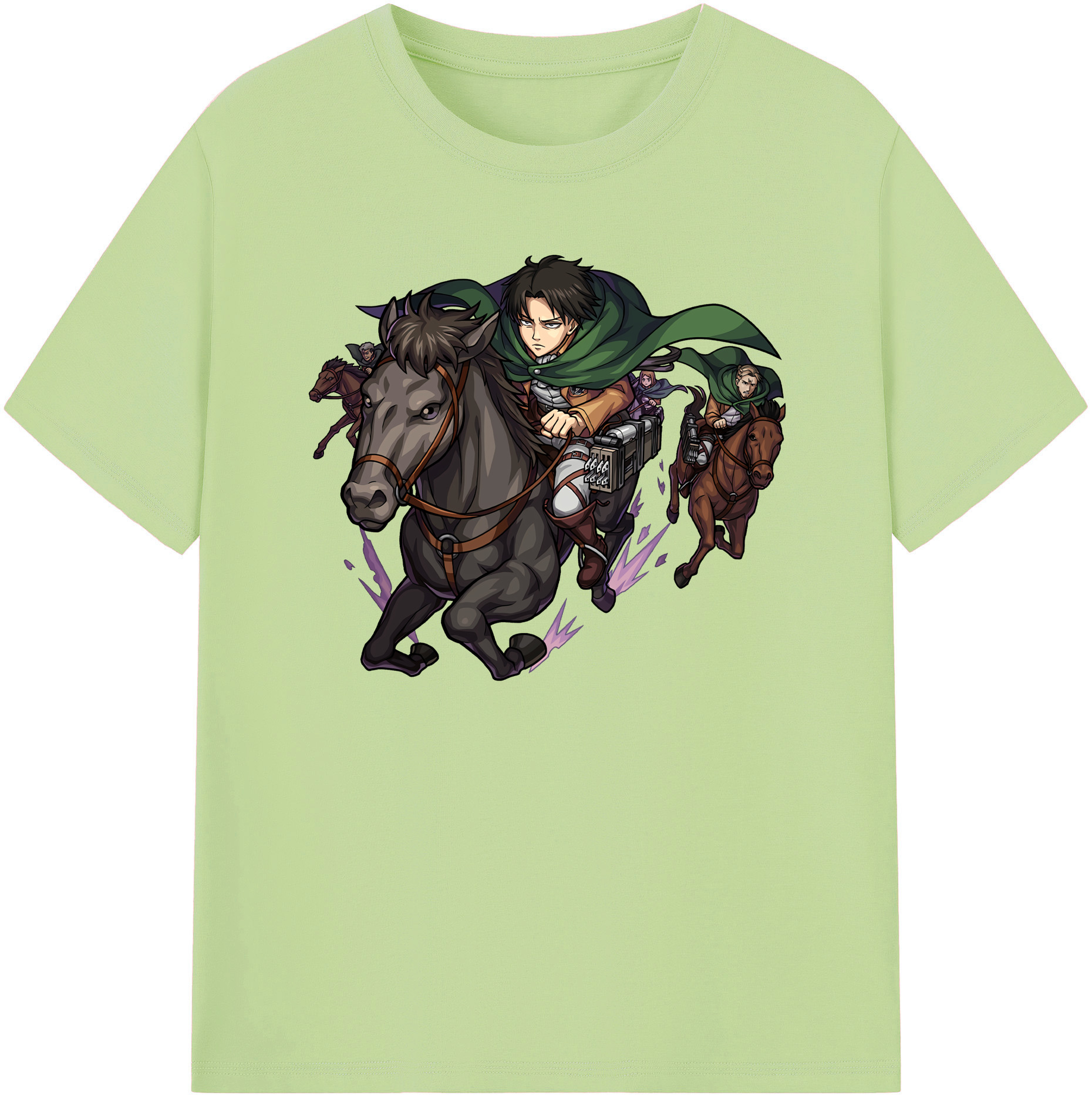 （画像用） 進撃の巨人 リヴァイ·アッカーマン Attack on Titan Levi Ackerman 綿100％半袖Tシャツ（フロントプリント）